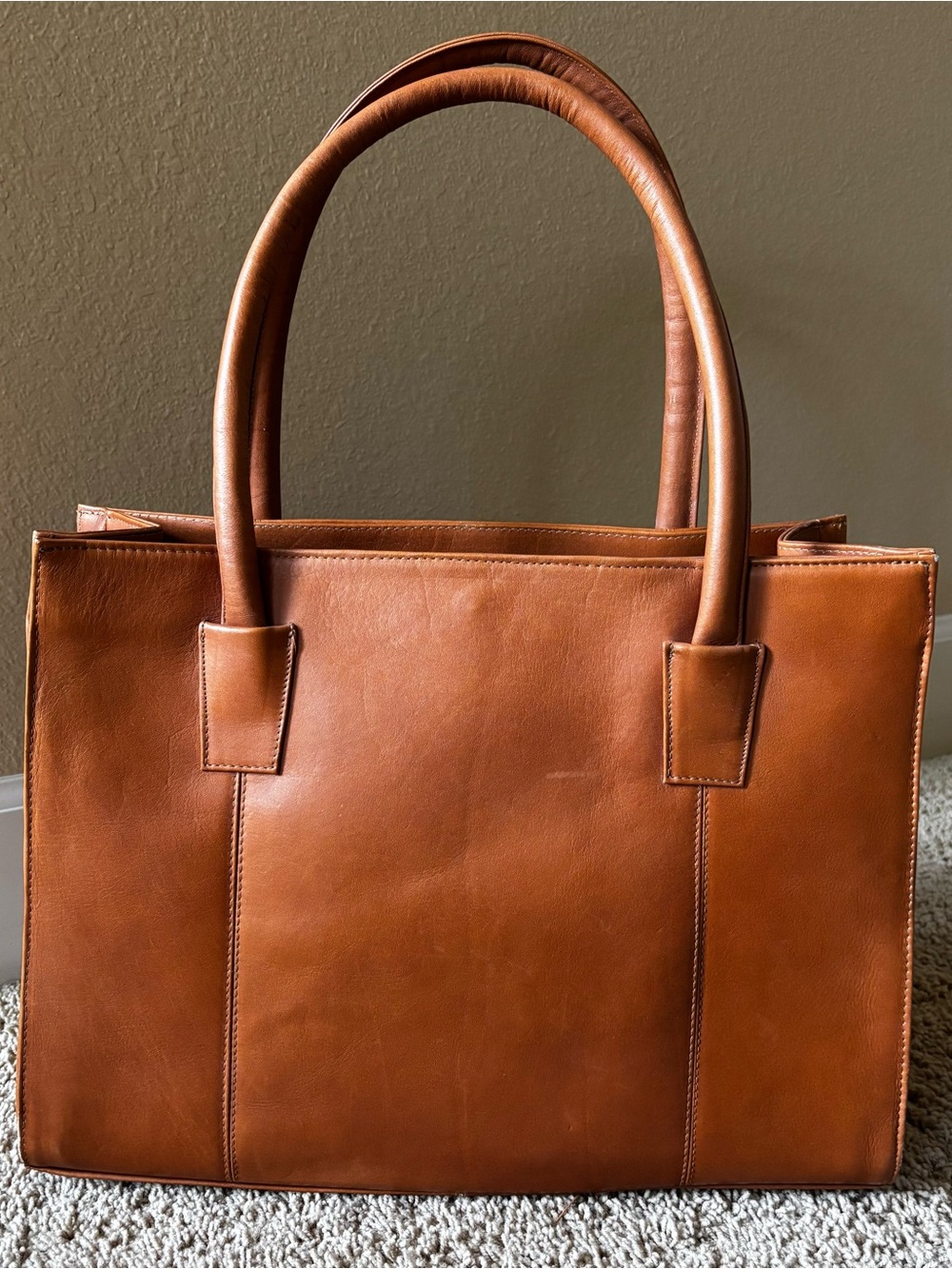 latico Cognac Leather Structured Tote